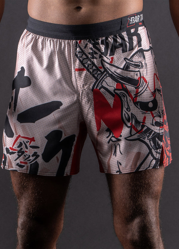 MMA Shorts Bar Tack AeroMax™ "ONI 鬼" - Sand