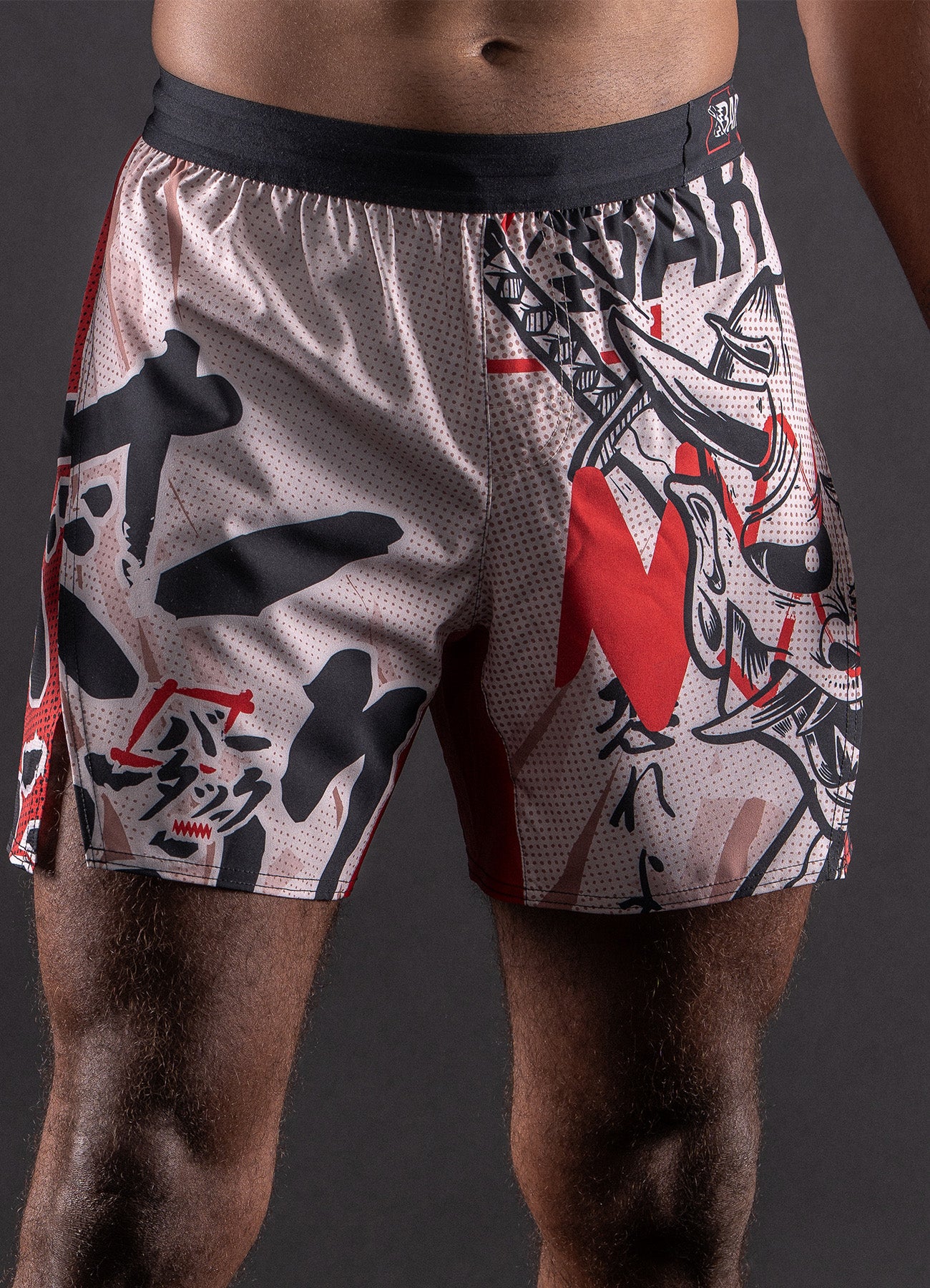MMA Shorts Bar Tack AeroMax™ "ONI 鬼" - Sand
