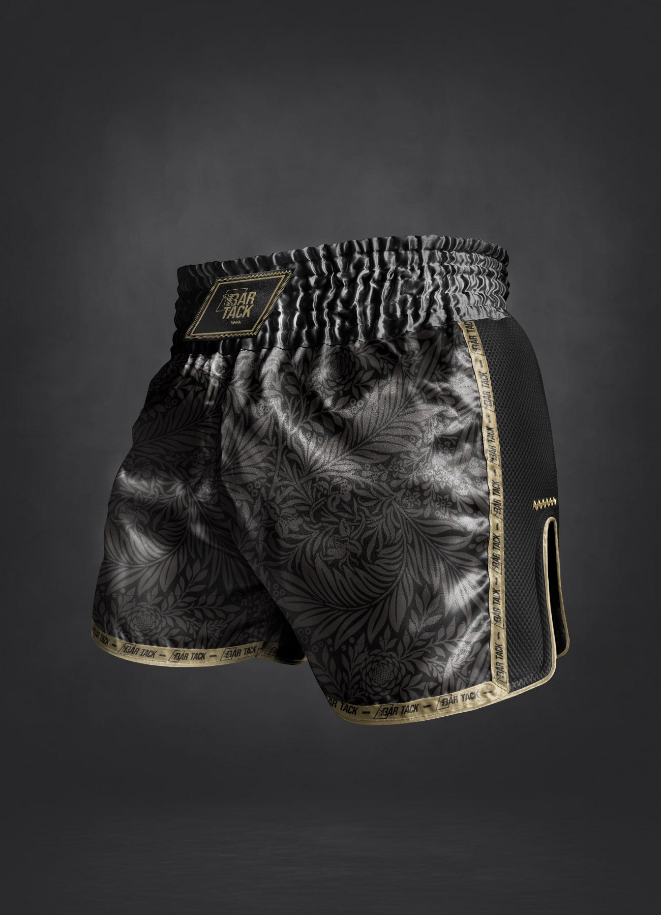 Thai Boxshorts Bar Tack "Royal Boxing" - Schwarz