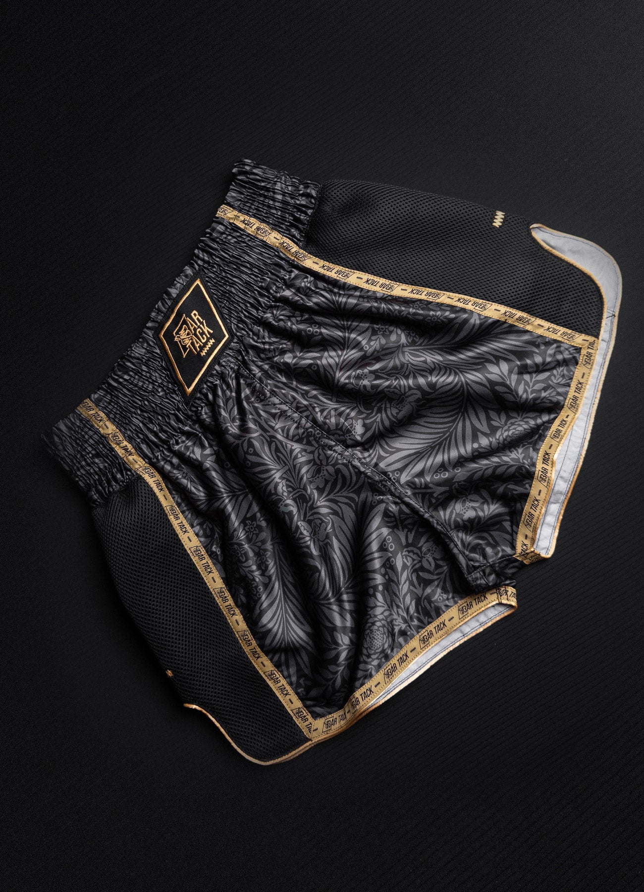 Thai Boxshorts Bar Tack "Royal Boxing" - Schwarz