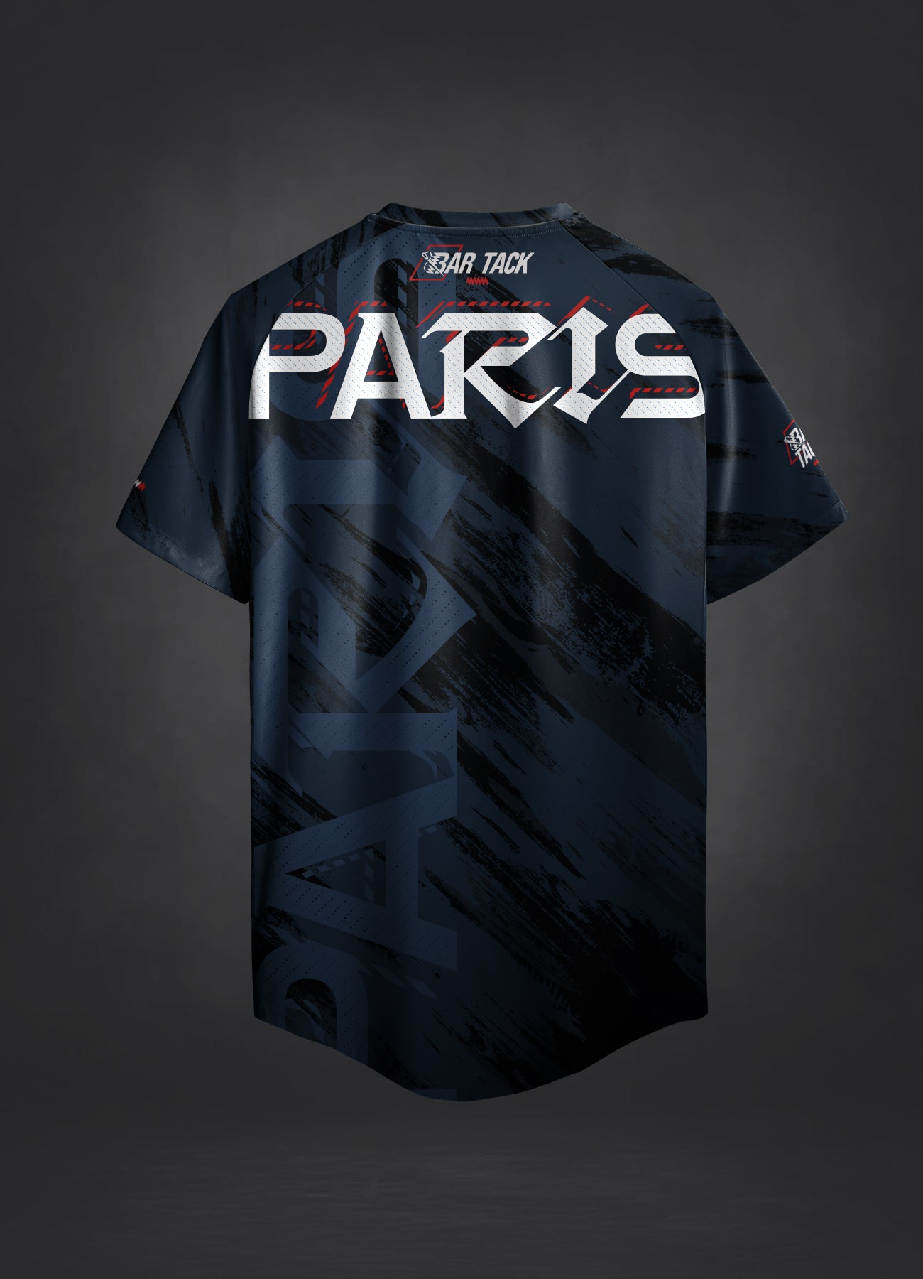 T-Shirt DryMax™ Lite Bar Tack „Warfare“ Paris Edition – Marineblau