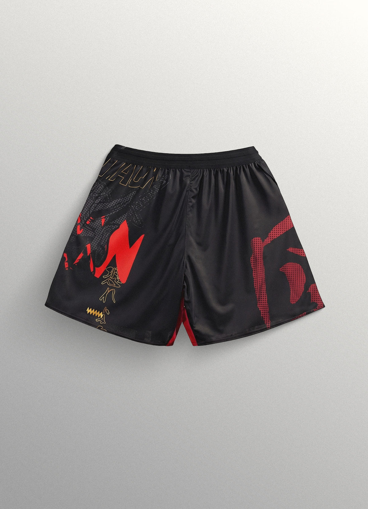MMA Shorts Bar Tack AeroMax™ "ONI 鬼“ – Schwarz