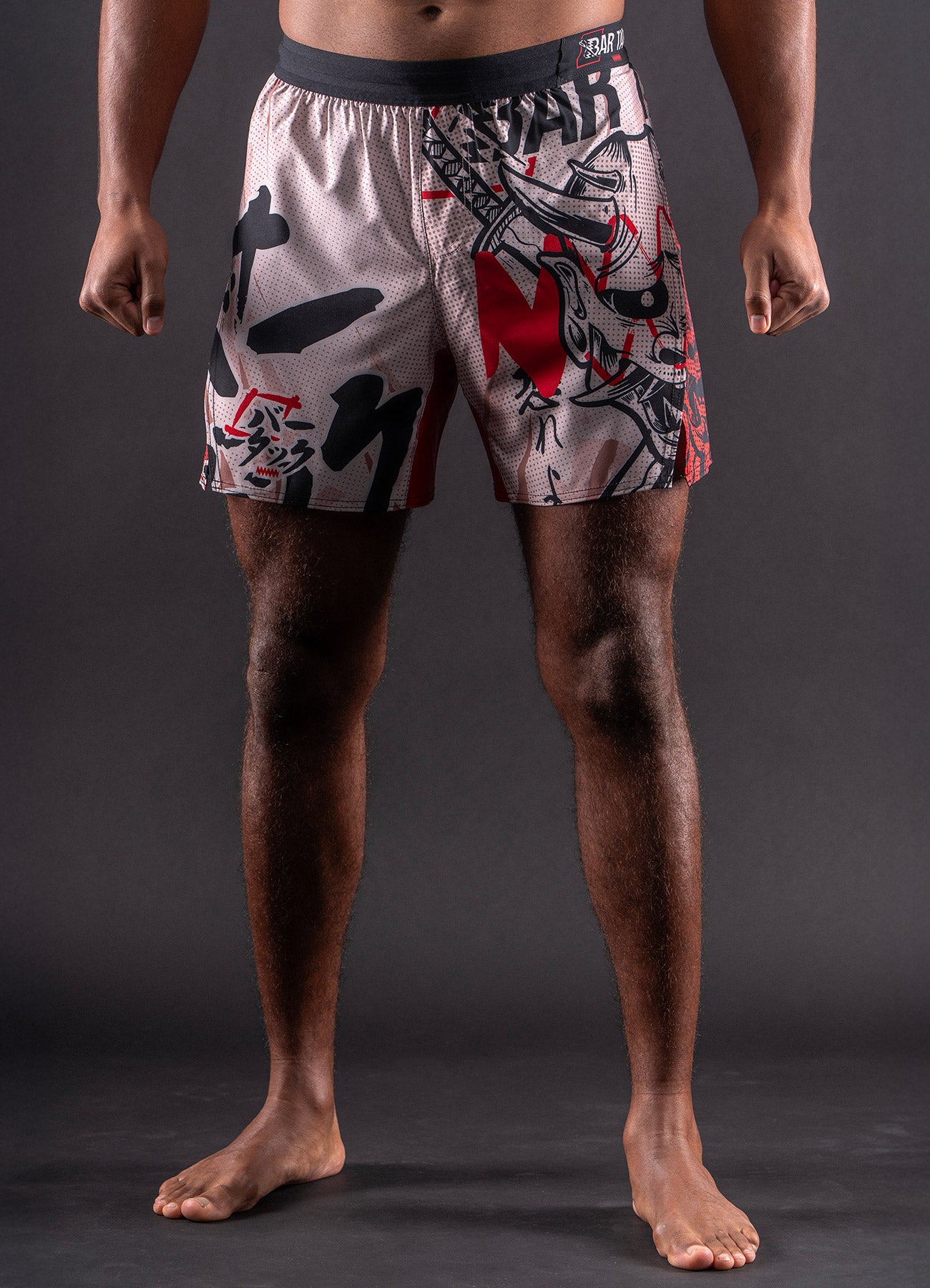 MMA Shorts Bar Tack AeroMax™ "ONI 鬼" - Sand