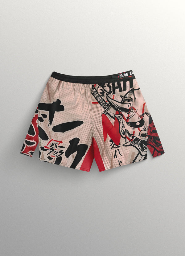MMA Shorts Bar Tack AeroMax™ "ONI 鬼" - Sand