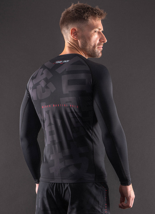 Rashguard Langarm Bar Tack „KUROGANE 黒鉄“ – Schwarz