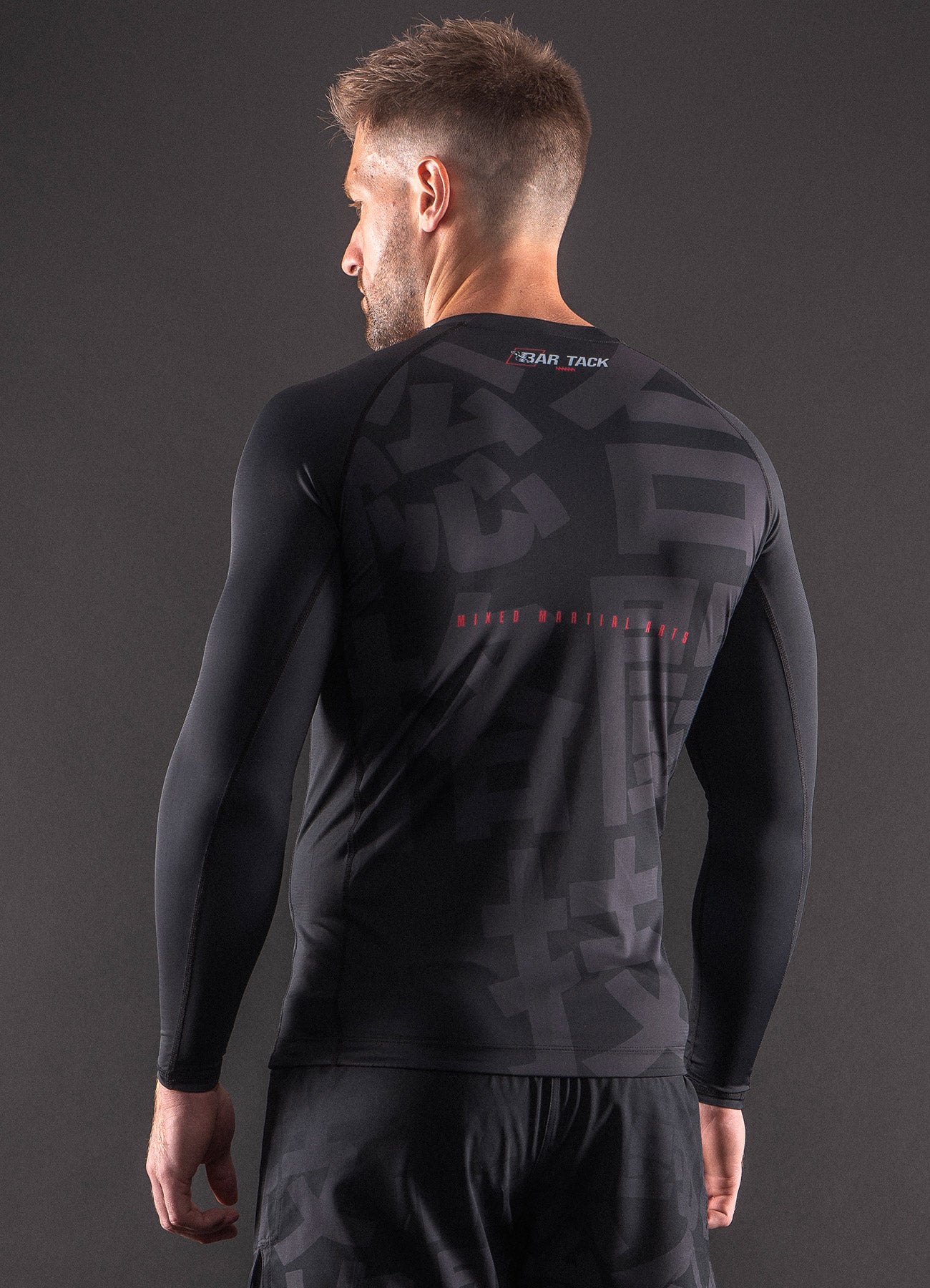 Rashguard Langarm Bar Tack „KUROGANE 黒鉄“ – Schwarz