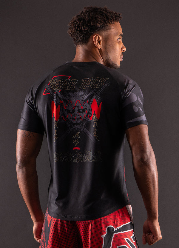T-Shirt DryMax™ Kurzarm Bar Tack "ONI 鬼" – Schwarz
