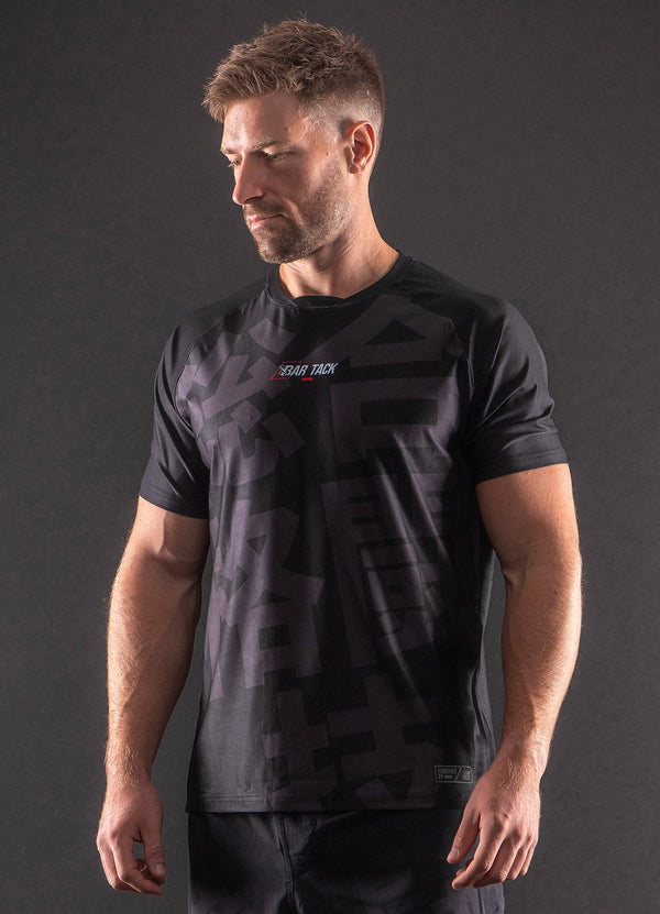 T-Shirt DryMax™ Kurzarm Bar Tack „KUROGANE 黒鉄“ – Schwarz