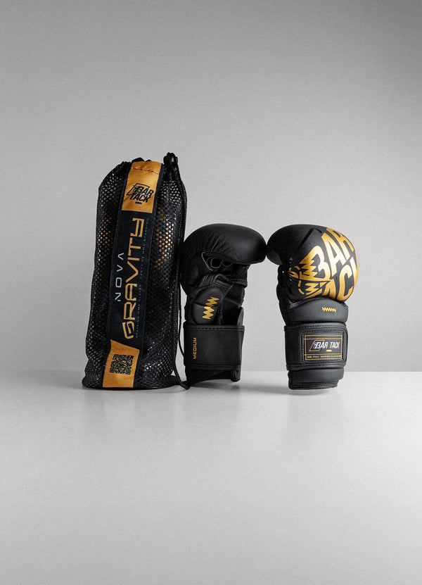 MMA Sparring Handschuhe Bar Tack Nova™ "Gravity" - Schwarz/Gold