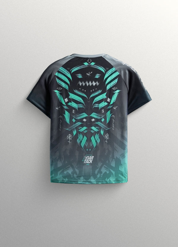T-Shirt DryMax™ "ODIN" - Gris/Cyan