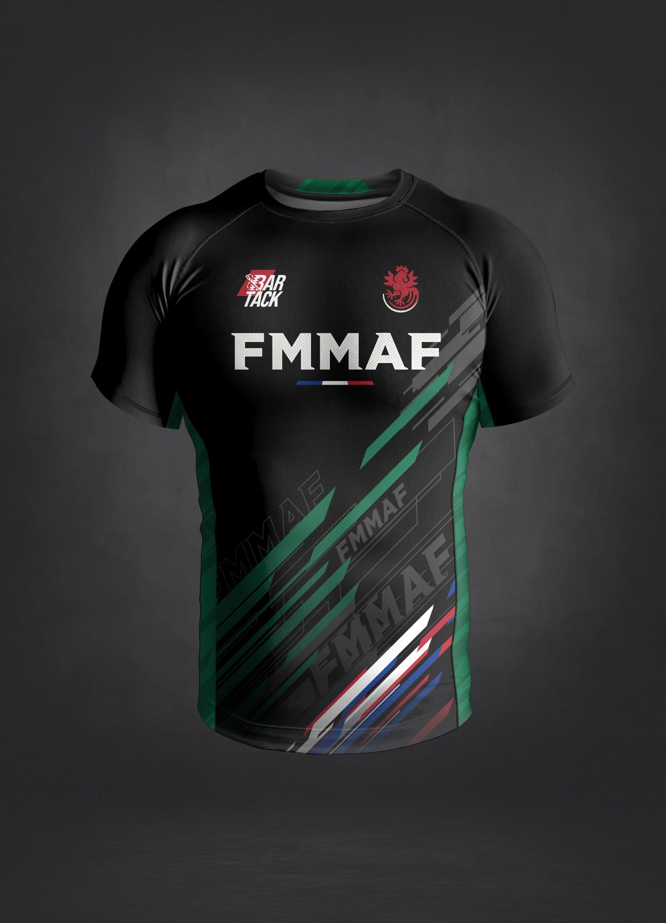Offizielles Rashguard Bar Tack x FMMAF "Drift" - Grüner Grad