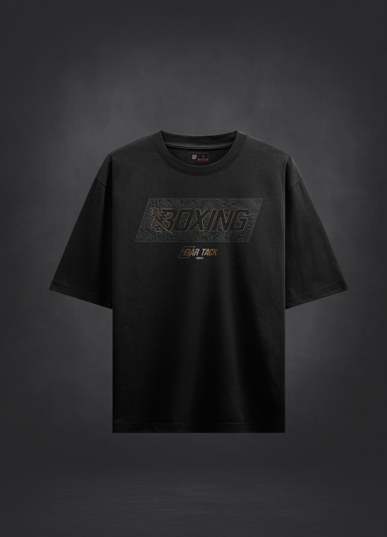 Baumwoll-T-Shirt mit Bar-Tack-Verstärkung "Royal Boxing" - Schwarz