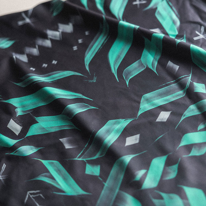 Rashguard Manches Courtes "ODIN" - Gris/Cyan