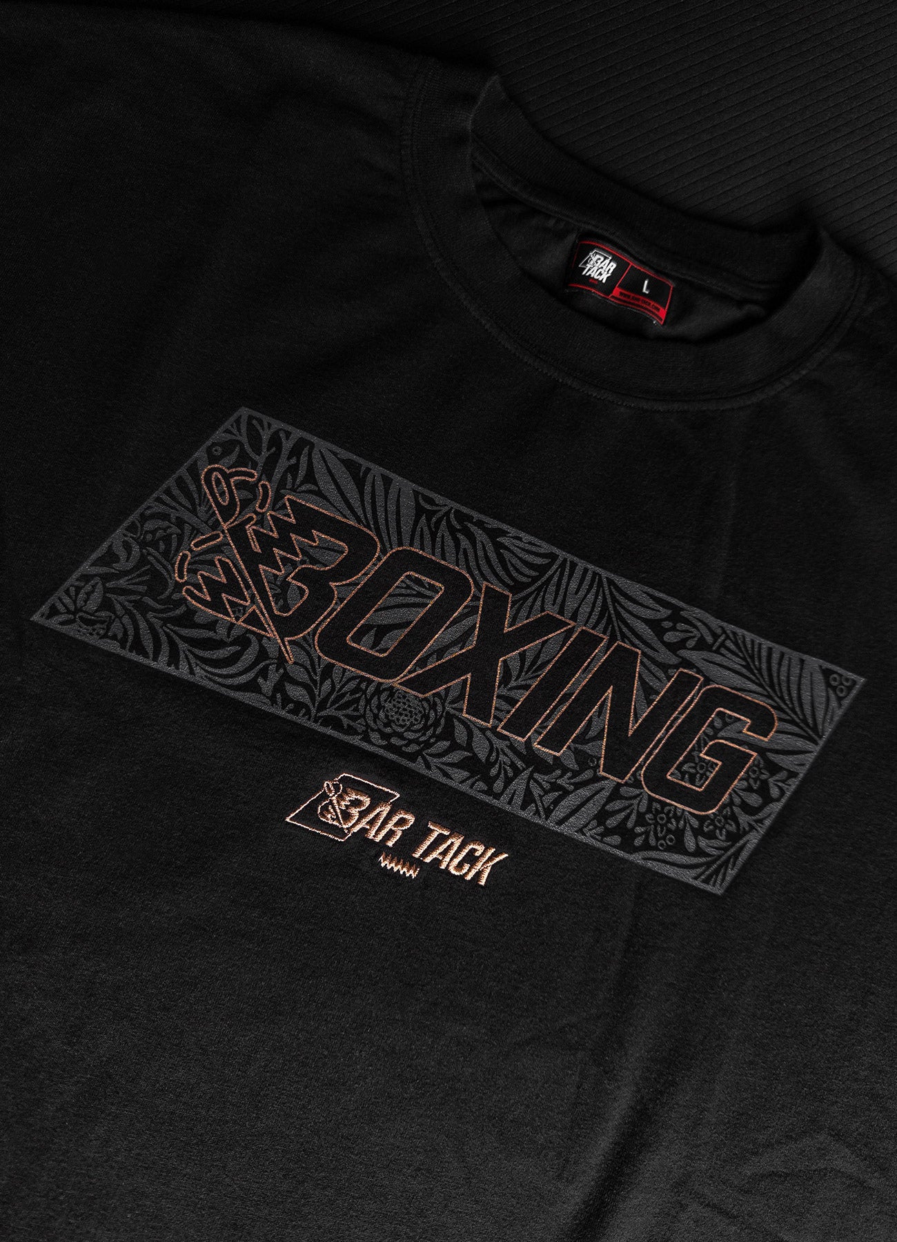 Baumwoll-T-Shirt mit Bar-Tack-Verstärkung "Royal Boxing" - Schwarz